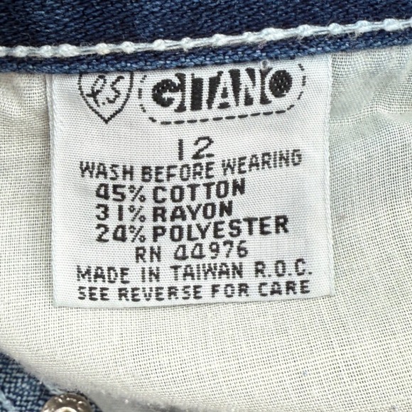 Gitano Denim Shorts Hot Shorts Frayed Hem High Waist White Stitch Vintage Sz‎ 25 - Picture 3 of 11